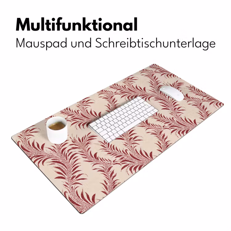 Bladeren - Linnen - Rood Muismat XXL klein 681 -ysfeer4_duits