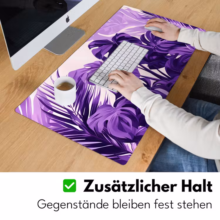 Bladeren - Paars - Tropisch - Abstract Muismat XXL klein -ysfeer3_duits