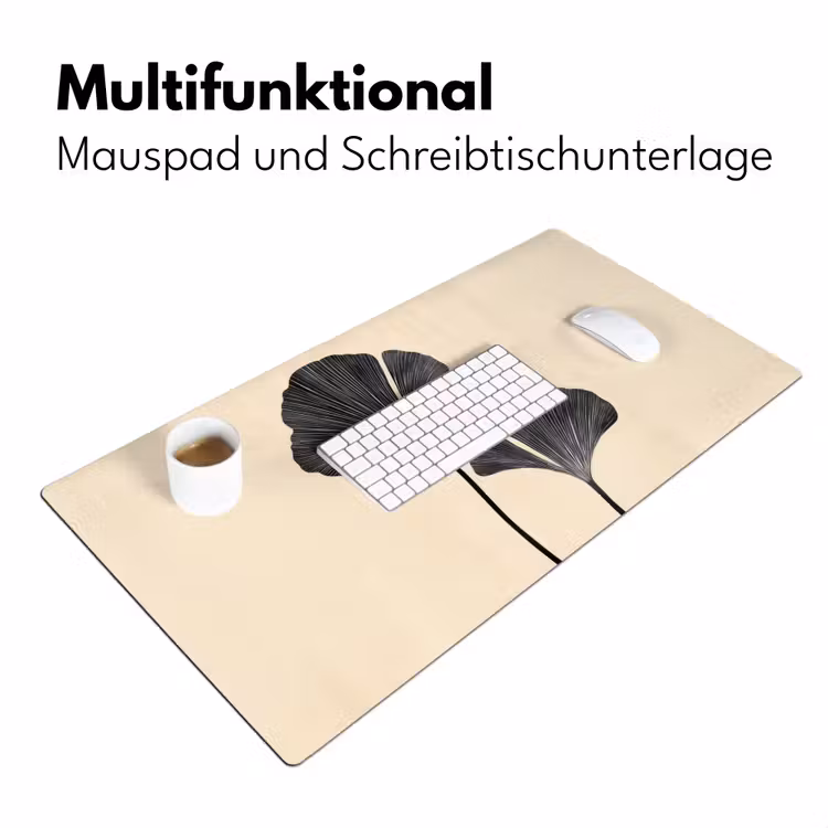 Bladeren - Minimalistisch - Zwart Muismat XXL klein -ysfeer4_duits