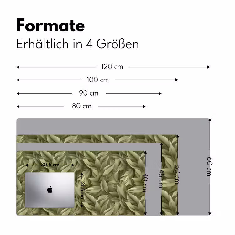 Bladeren - Modern - Groen Muismat XXL klein 681 -ysfeer5_duits