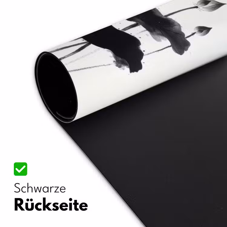 Bladeren - Zwart - Lotusbloem - Minimalitisch Muismat XXL klein -ysfeer2_duits