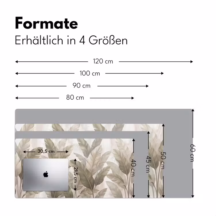 Bladeren - Tropisch - Natuur - Abstract - Beige Muismat XXL klein -ysfeer5_duits