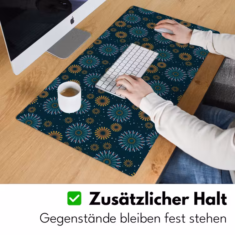 Blauw - Patroon - Retro Muismat XXL klein 681 -ysfeer3_duits