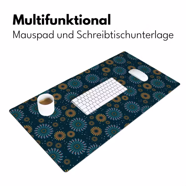 Blauw - Patroon - Retro Muismat XXL klein 681 -ysfeer4_duits