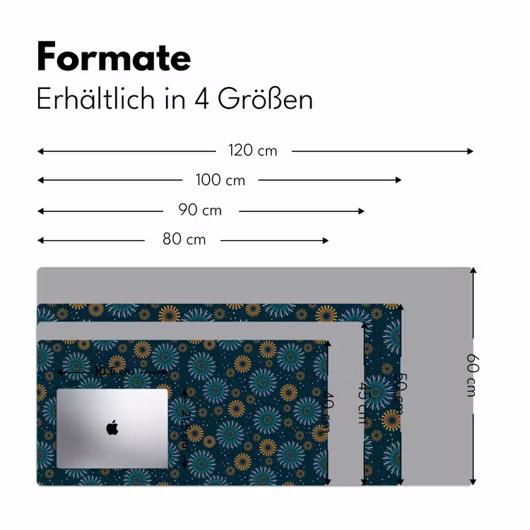 Blauw - Patroon - Retro Muismat XXL klein 681 -ysfeer5_duits