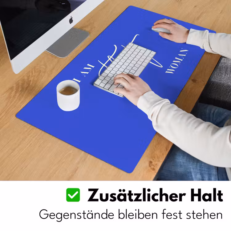 Blauw - I am that woman - Sierlijk - Minimalistisch Muismat XXL klein -ysfeer3_duits