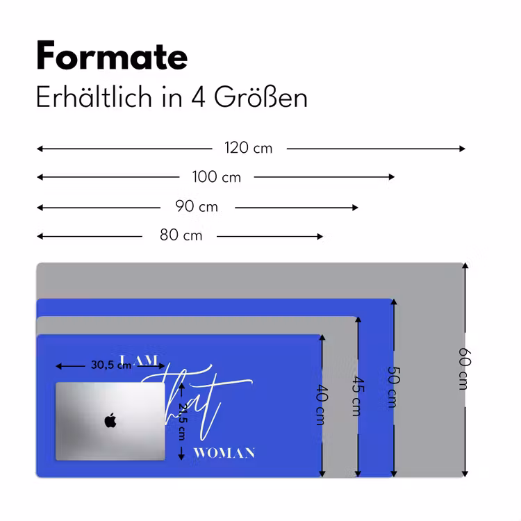 Blauw - I am that woman - Sierlijk - Minimalistisch Muismat XXL klein -ysfeer5_duits
