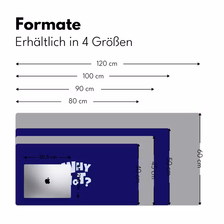 Blauw - Why not - Minimalistisch Muismat XXL klein -ysfeer5_duits