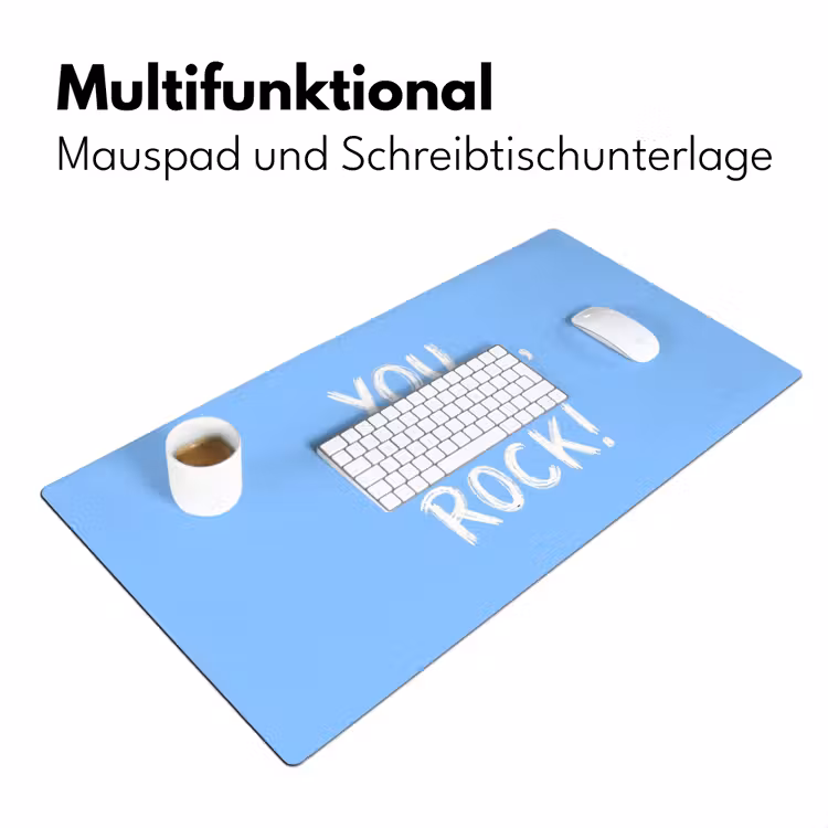Blauw - Wit - You fuckin rock Muismat XXL klein -ysfeer4_duits