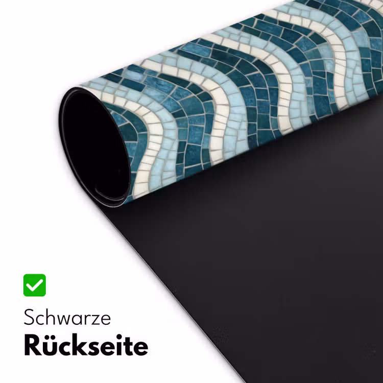 Blauw - Wit - Mozaïek - Golvend Muismat XXL klein 681 -ysfeer2_duits