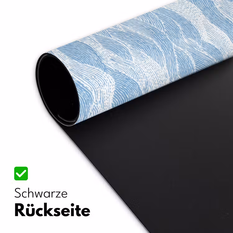 Blauw - Wit - Golven - Getekend Muismat XXL klein 681 -ysfeer2_duits