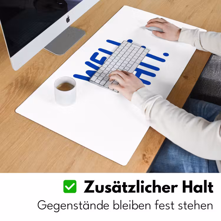 Blauw - Quote - Wit Muismat XXL klein -ysfeer3_duits
