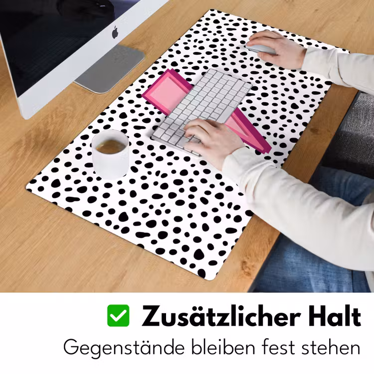 Bliksem - Roze - Stippen Muismat XXL klein -ysfeer3_duits