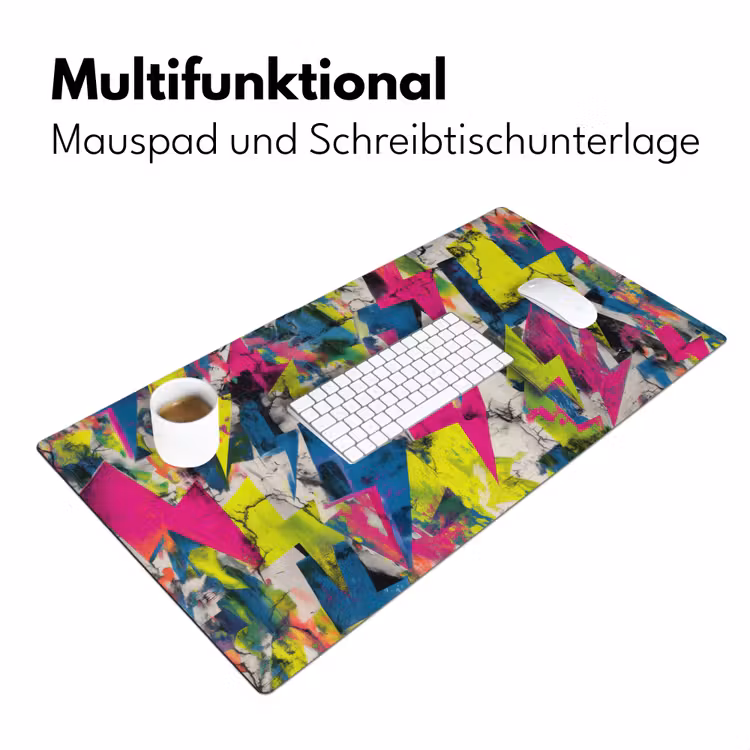 Bliksemschichten - Patroon - Marmer - Kleuren Muismat XXL klein -ysfeer4_duits