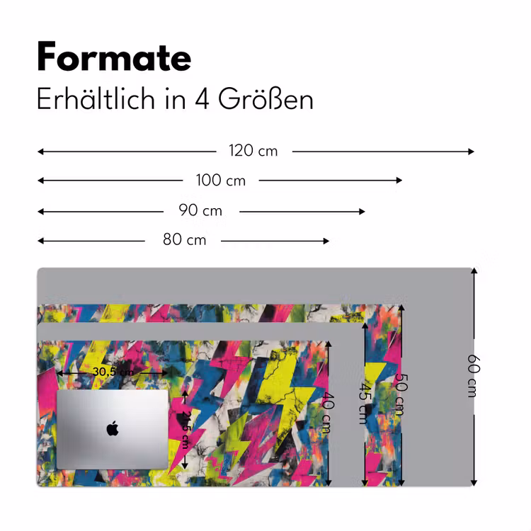 Bliksemschichten - Patroon - Marmer - Kleuren Muismat XXL klein -ysfeer5_duits