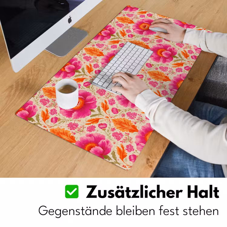 Bloemen - Barok - Roze - Oranje Muismat XXL klein 681 -ysfeer3_duits