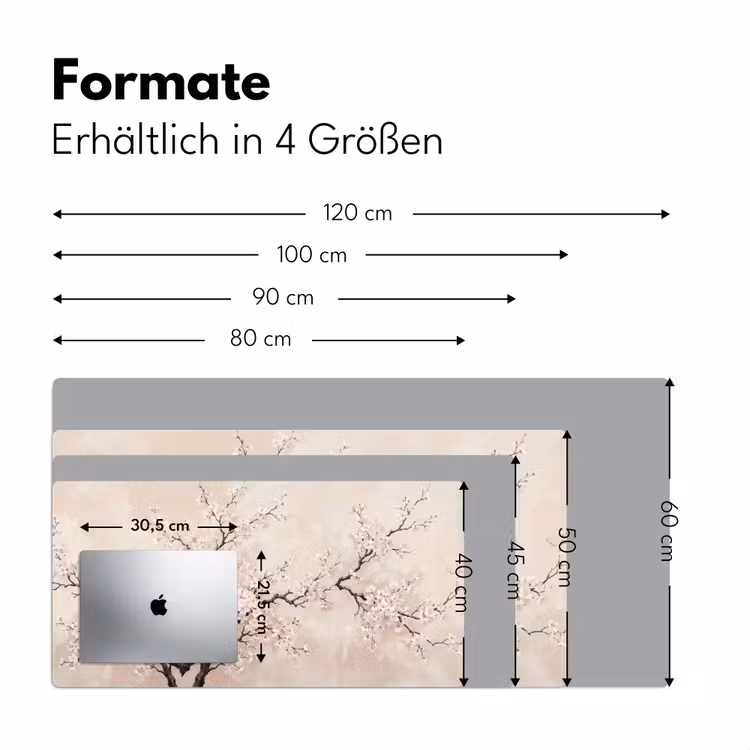 Bloesem - Illustratie - Taupe Muismat XXL klein -ysfeer5_duits