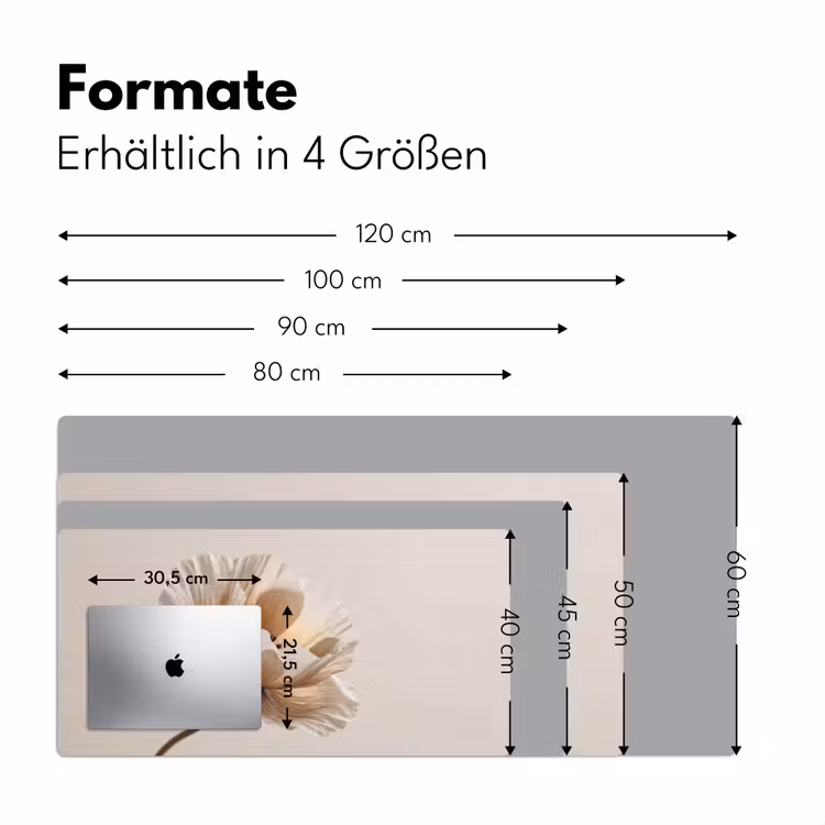 Bloem - Beige - Crème Muismat XXL klein -ysfeer5_duits