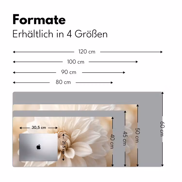 Bloem - Dahlia - Wit Muismat XXL klein -ysfeer5_duits