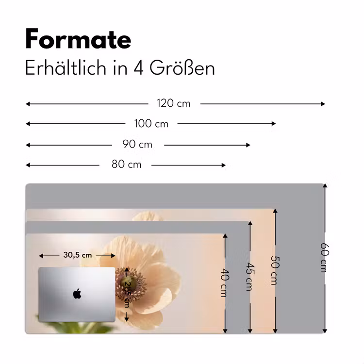 Bloem - Minimalistisch - Groen Muismat XXL klein -ysfeer5_duits