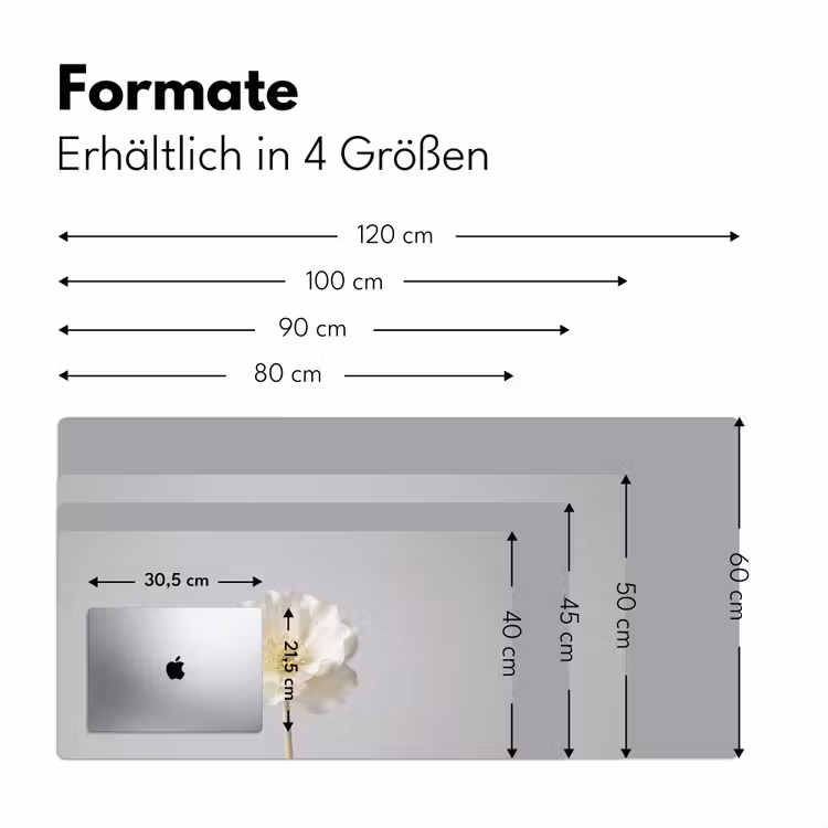 Bloem - Minimalistisch -Wit Muismat XXL klein -ysfeer5_duits
