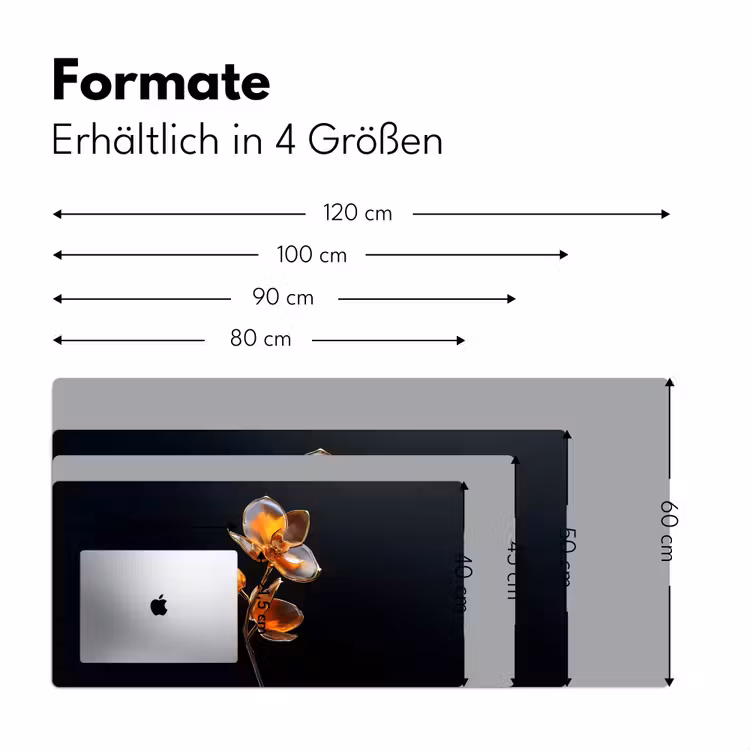 Bloem - Orchidee - Oranje Muismat XXL klein -ysfeer5_duits