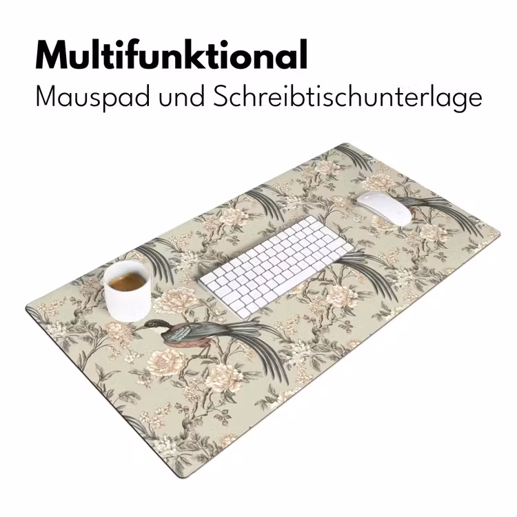 Bloem - Vogel - Kleurrijk Muismat XXL klein 681 -ysfeer4_duits