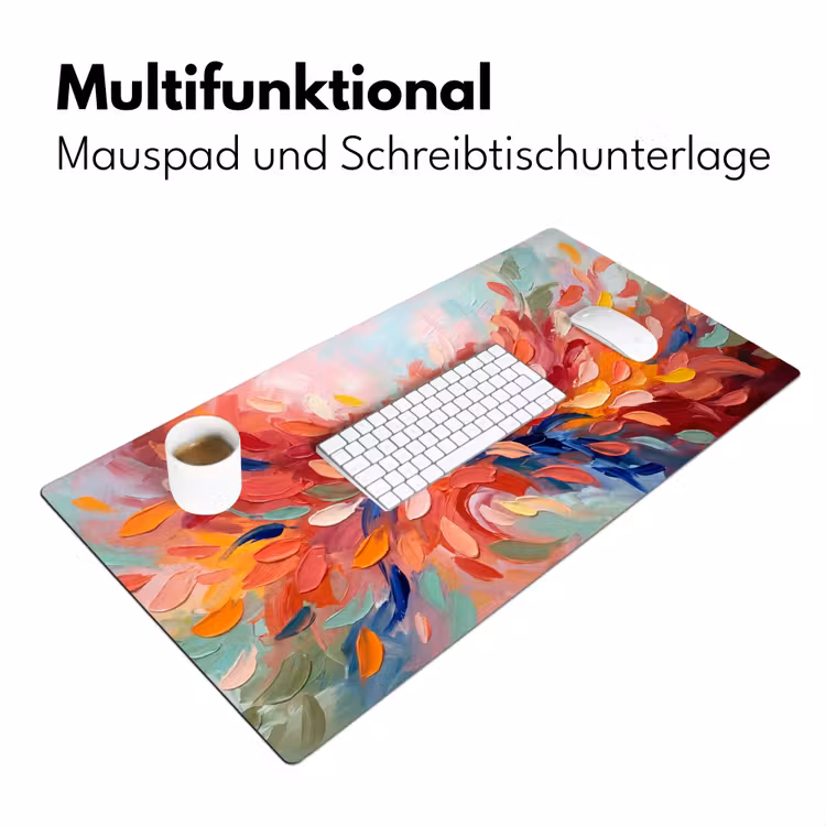 Bloemen - Abstract - Kunst - Modern Muismat XXL klein -ysfeer4_duits