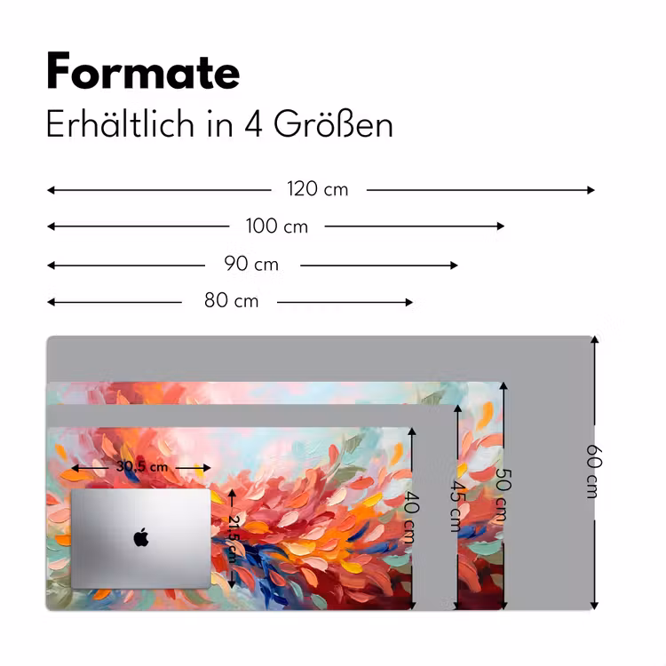 Bloemen - Abstract - Kunst - Modern Muismat XXL klein -ysfeer5_duits