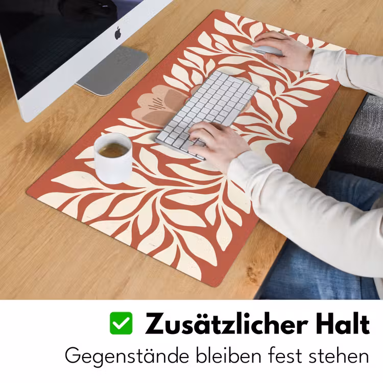 Bloemen - Abstract - Modern - Beige - Natuur Muismat XXL klein -ysfeer3_duits