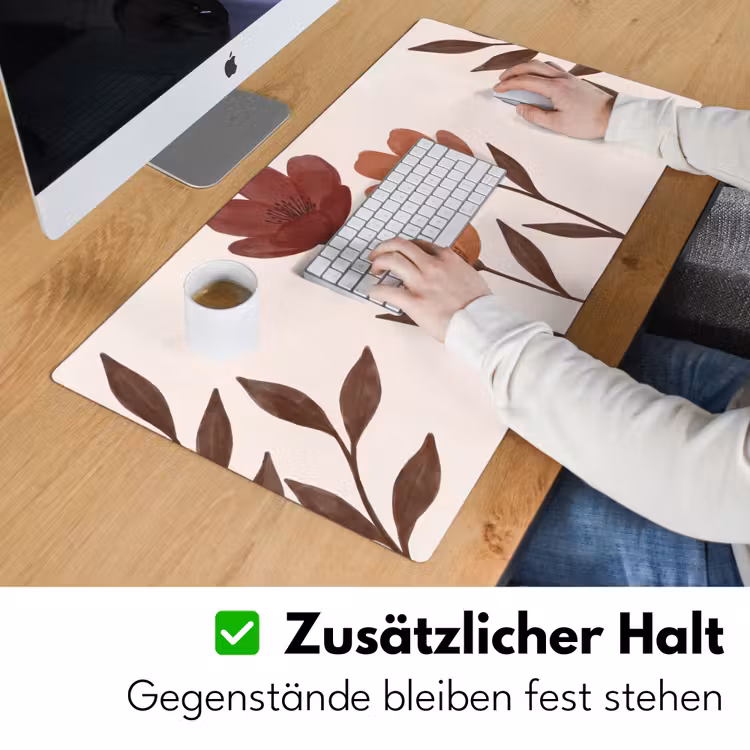 Bloemen - Abstract - Modern - Bruin - Decoratief Muismat XXL klein -ysfeer3_duits