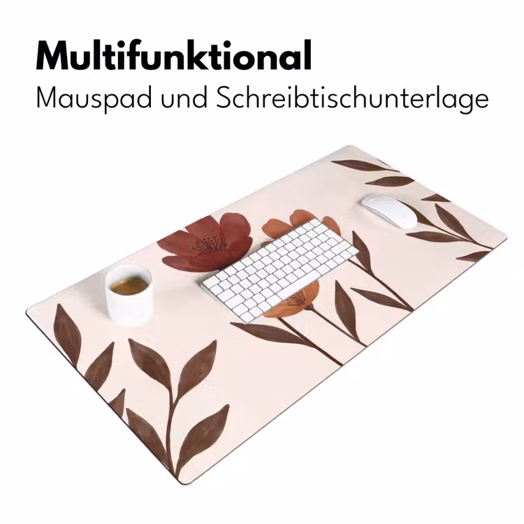Bloemen - Abstract - Modern - Bruin - Decoratief Muismat XXL klein -ysfeer4_duits