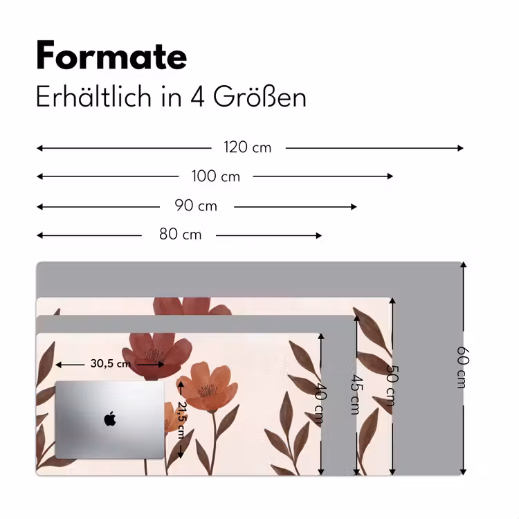 Bloemen - Abstract - Modern - Bruin - Decoratief Muismat XXL klein -ysfeer5_duits