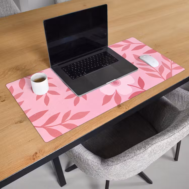Schreibtischunterlage - Blumen – Abstrakt – Modern – Rosa – Natur - Bloemen - Abstract - Modern - Roze - Natuur Muismat XXL klein