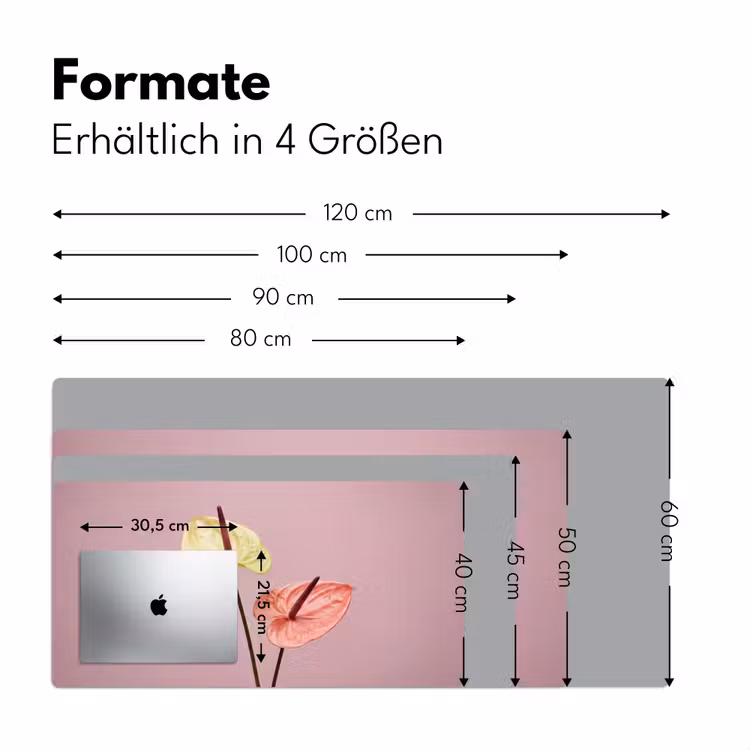 Bloemen - Anthuriums - Geel - Roze Muismat XXL klein -ysfeer5_duits