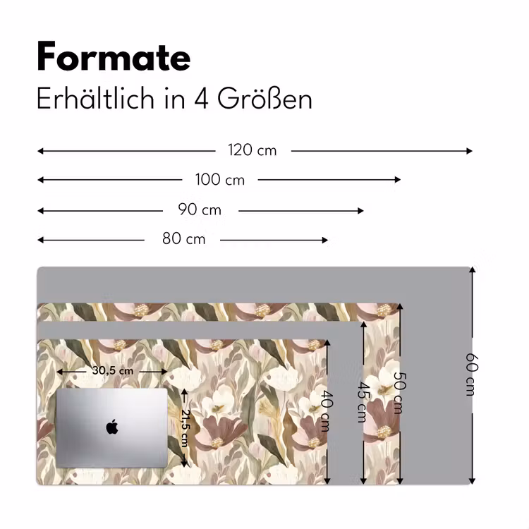 Bloemen - Aquarel - Kleurrijk Muismat XXL klein 681 -ysfeer5_duits