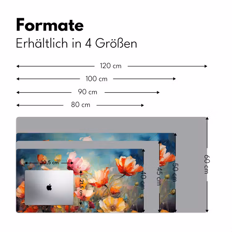 Bloemen - Watercolor - Kunst - Botanisch - Natuur Muismat XXL klein -ysfeer5_duits