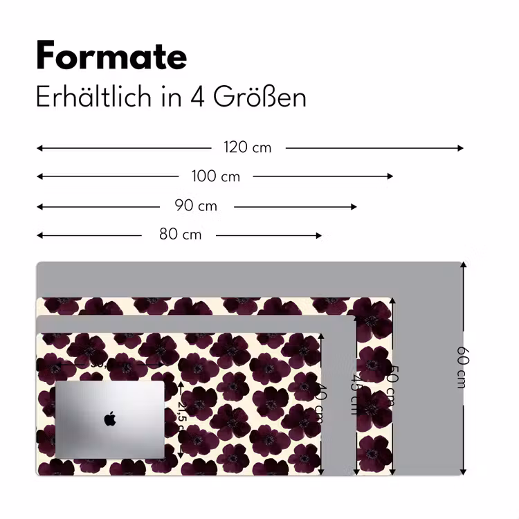 Bloemen - Aquarel - Paars Muismat XXL klein 681 -ysfeer5_duits