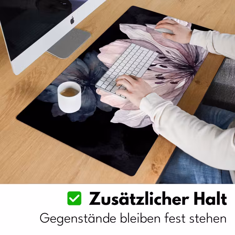 Bloemen - Aquarel - Modern - Roze - Donker Muismat XXL klein -ysfeer3_duits