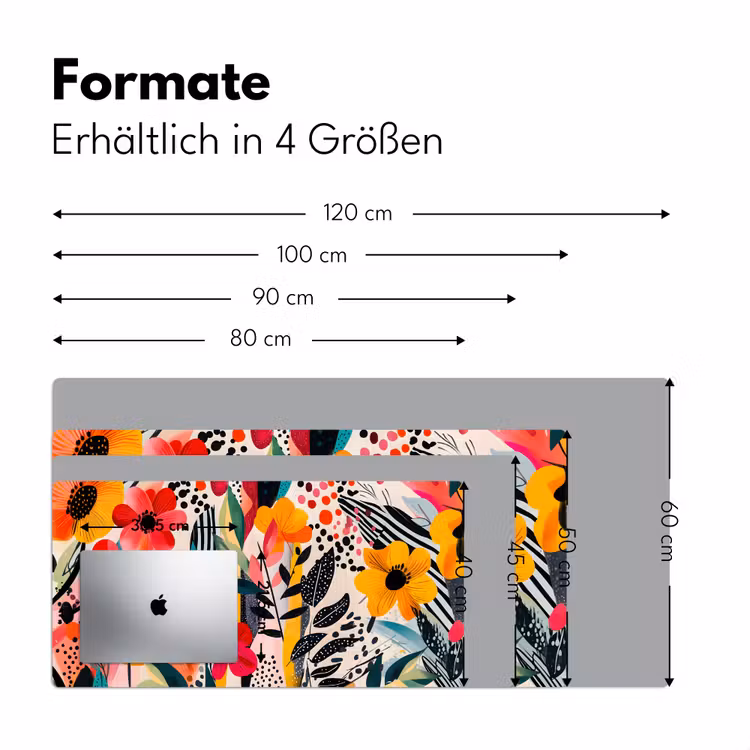 Bloemen - Bladeren - Abstract - Kleurrijk Muismat XXL klein -ysfeer5_duits