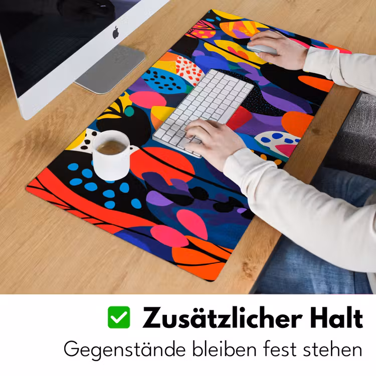 Bloemen - Bladeren - Abstract - Rood Muismat XXL klein -ysfeer3_duits