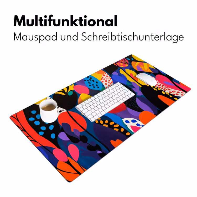 Bloemen - Bladeren - Abstract - Rood Muismat XXL klein -ysfeer4_duits