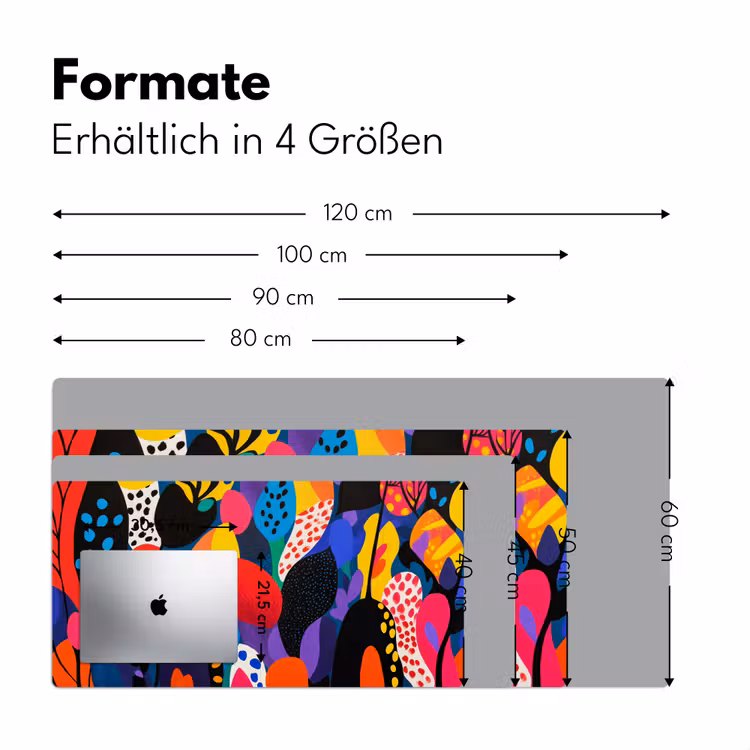 Bloemen - Bladeren - Abstract - Rood Muismat XXL klein -ysfeer5_duits