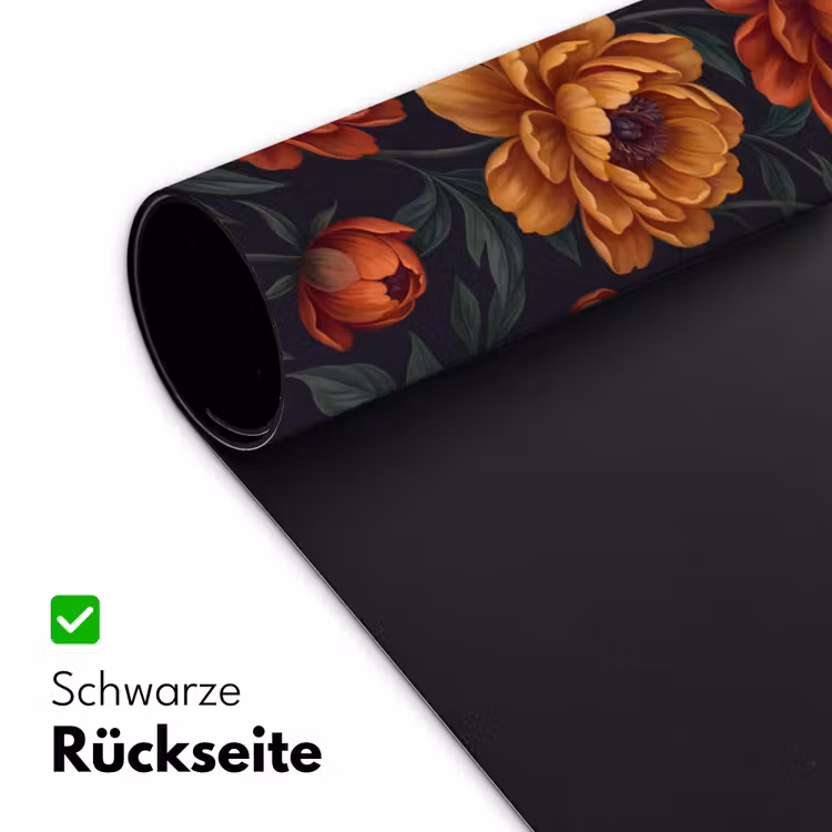 Bloemen - Bladeren - Natuur - Modern - Oranje Muismat XXL klein -ysfeer2_duits