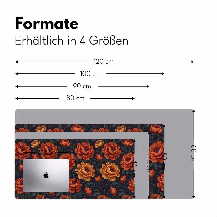 Bloemen - Bladeren - Natuur - Modern - Oranje Muismat XXL klein -ysfeer5_duits