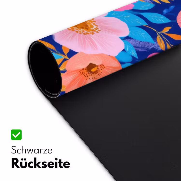 Bloemen - Blauw - Roze Muismat XXL klein -ysfeer2_duits