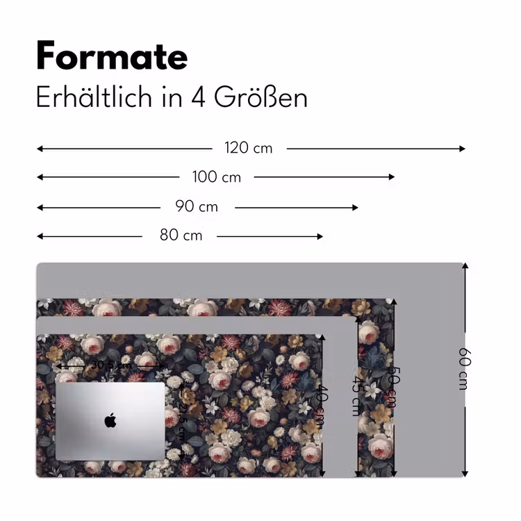Bloemen - Boeket - Botanisch - Vintage - Donkere achtergrond Muismat XXL klein -ysfeer5_duits