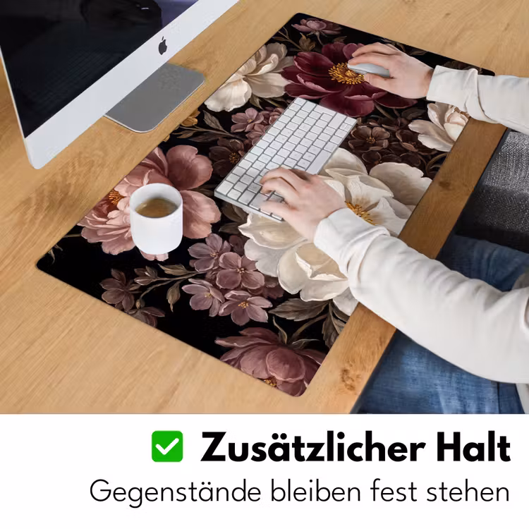 Bloemen - Boeket - Klassiek - Donker - Rood Muismat XXL klein -ysfeer3_duits