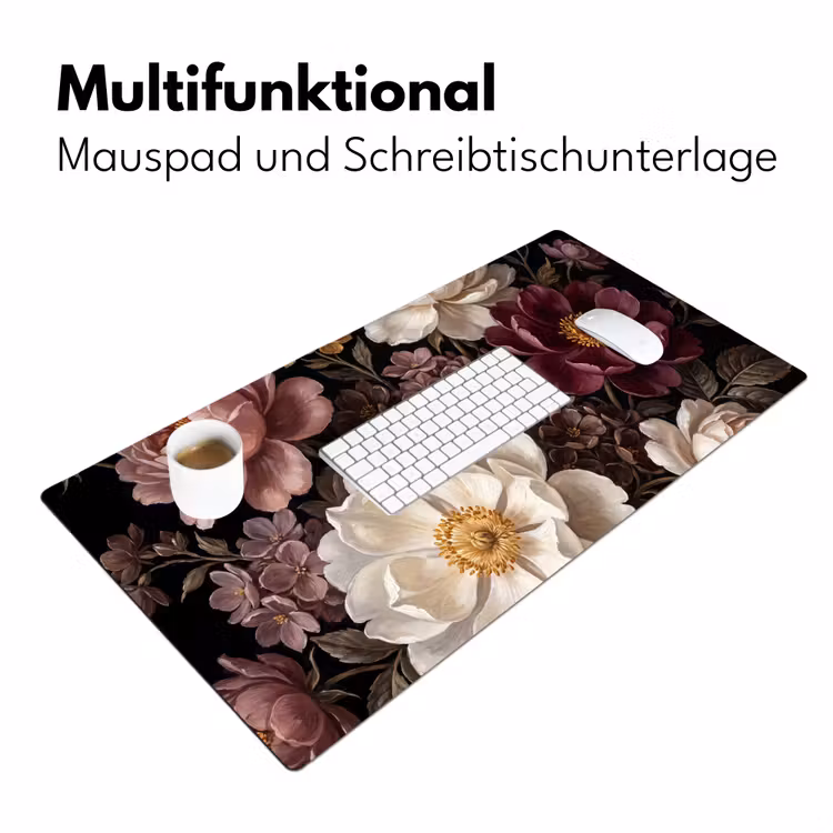 Bloemen - Boeket - Klassiek - Donker - Rood Muismat XXL klein -ysfeer4_duits