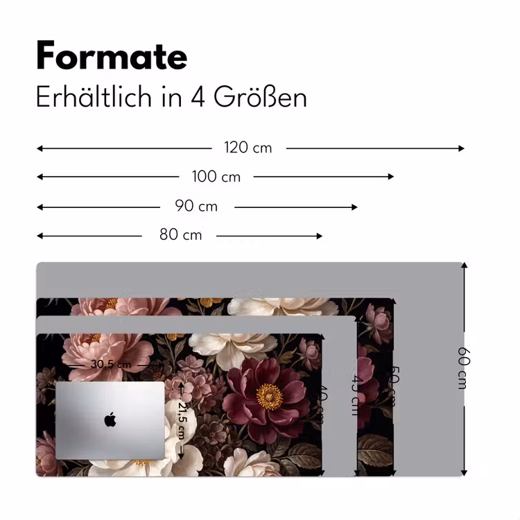 Bloemen - Boeket - Klassiek - Donker - Rood Muismat XXL klein -ysfeer5_duits
